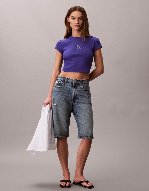 Calvin Klein Jeans - Monogram Logo Ribbed Baby Tee