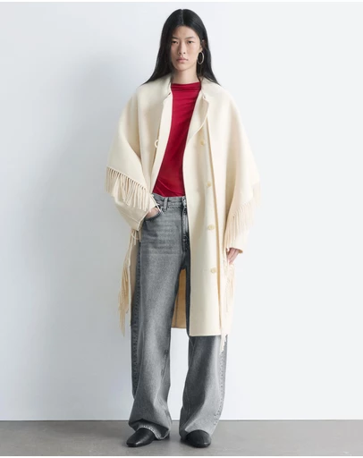 & Other Stories - Fringed Shawl Wool Coat