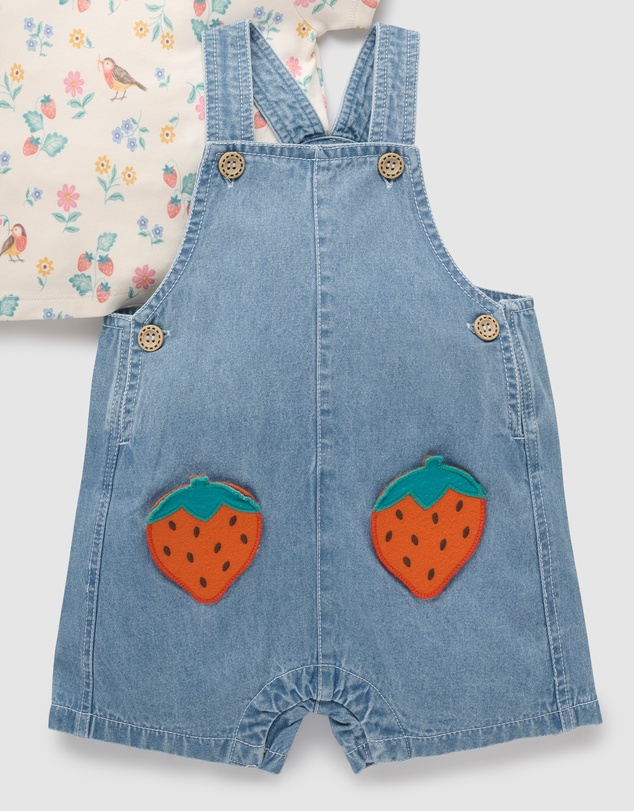 Purebaby - Denim Overall Set-Kids-Babies