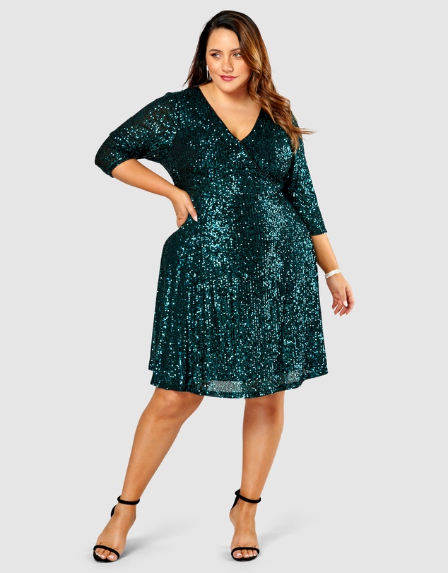 Pink Dusk by Curve Project - Are You Jelly Sequin Dress