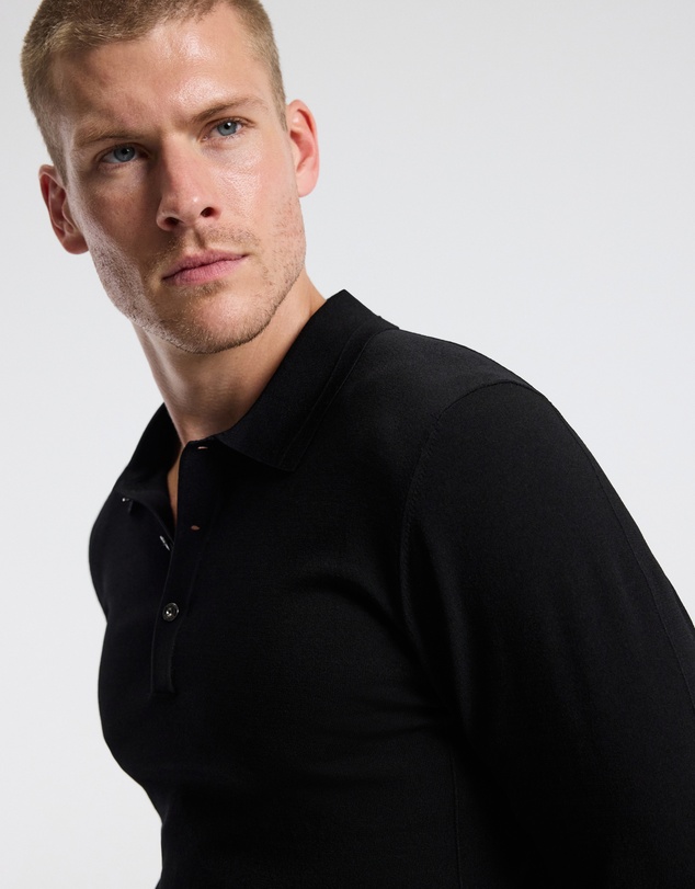 Calibre - Long Sleeve Tech Knit Polo Black