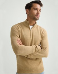Oxford - Robert Zip Neck Knit Pullover
