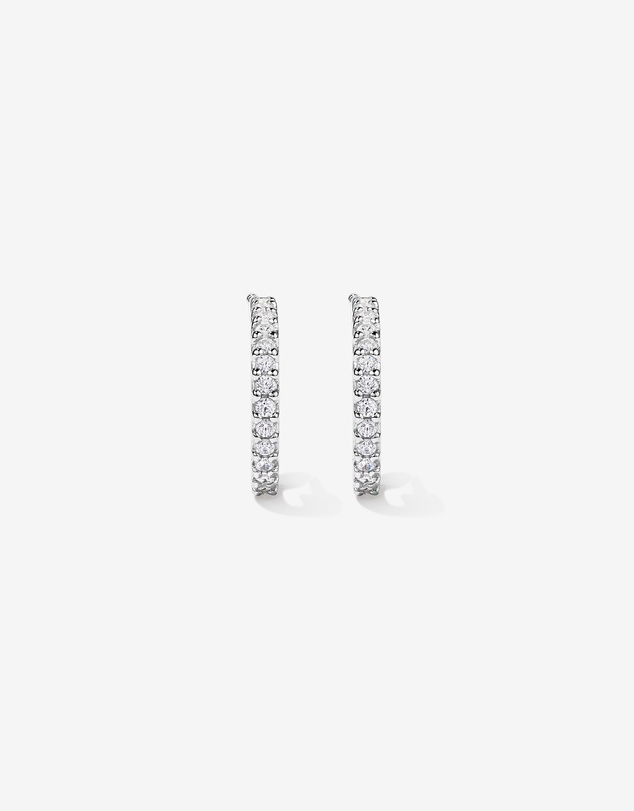 Michael Hill - Half Hoop Stud Earrings with Cubic Zirconia in Sterling Silver
