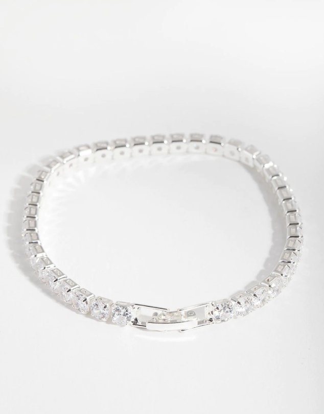 Lovisa - Silver Cubic Zirconia Baguette Tennis Bracelet