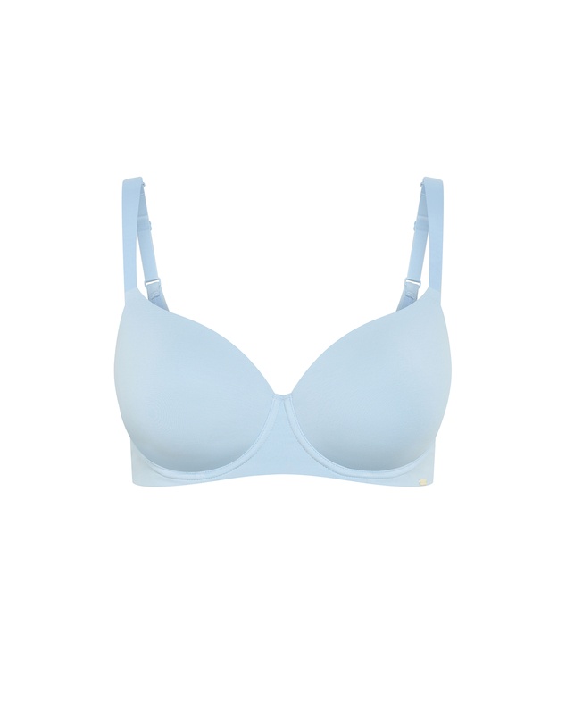 City Chic - Plus Size Smooth & Chic Cotton T-Shirt Bra - sky blue