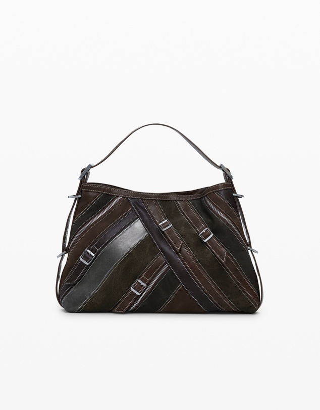 Desigual - Medium shoulder bag with stitching