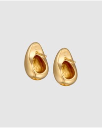 Elli Jewelry - Earrings Stud Drop Chunky in 925 Sterling Silver Gold Plated