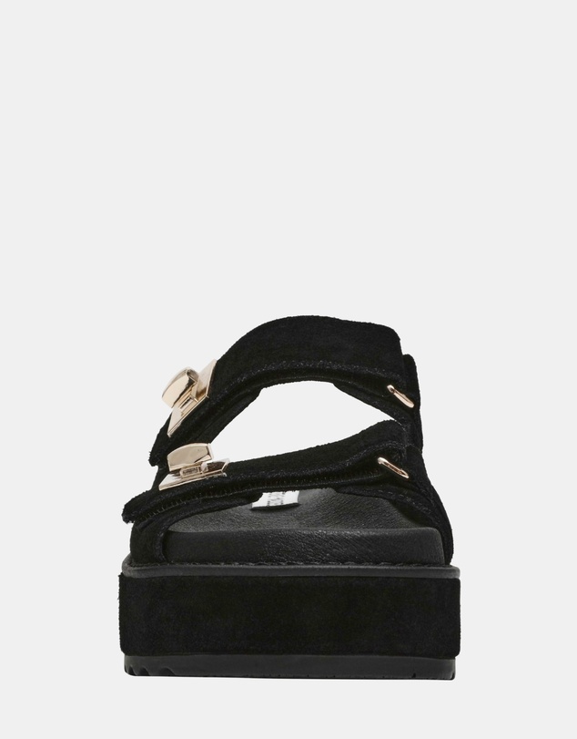 Steve Madden - Bigschmona Black Suede Sandals