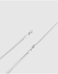 Nialaya Jewellery - Snake Chain Necklace in Silver