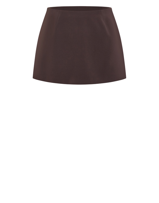 City Chic - Plus size Abbie Mini Skort - chocolate