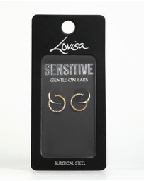 Lovisa - Gold Plated Surgical Steel Diamante Pave Hoop Earrings