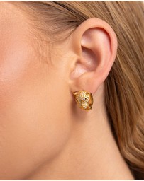Nialaya Jewellery - Women's Panther Huggie Earrings