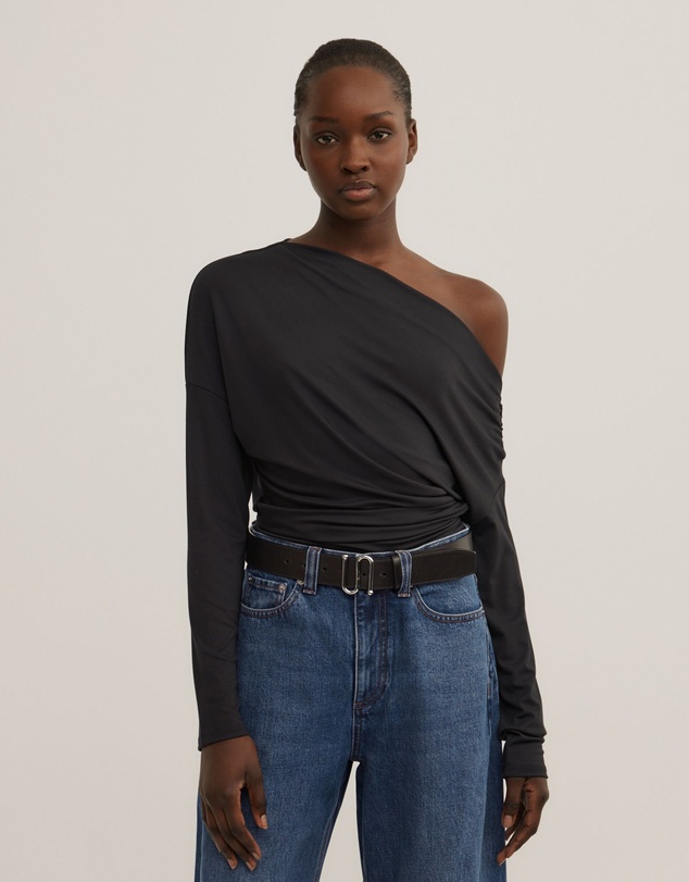 Witchery - Asymmetric Draped Long Sleeve Top