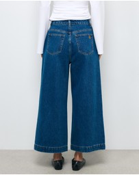 AERE - High Rise Wide Crop Jeans
