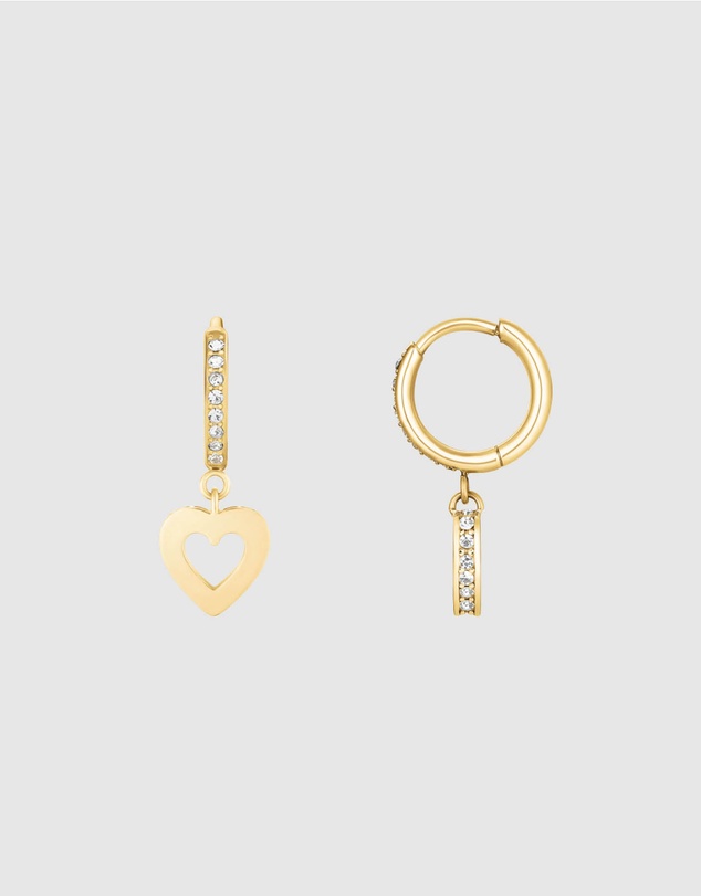 Rosefield - Hollow Heart Gold-Tone Hoop Earrings