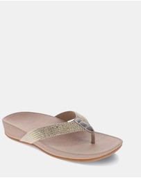 Mia Vita - Allora Toe Post Sandal - Champagne Rhinestone