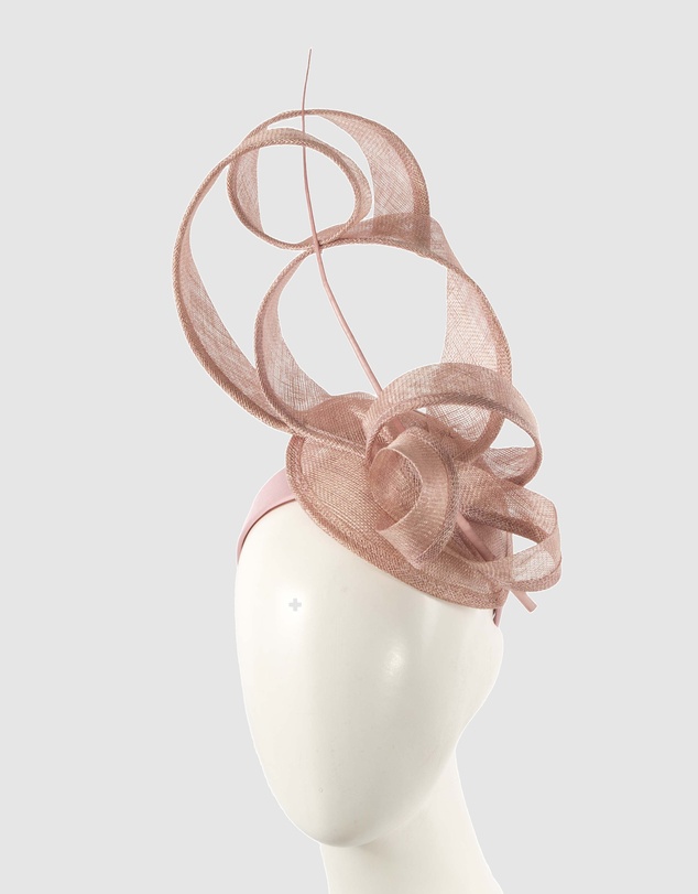 Max Alexander - Tall Dusty Pink Sinamay Fascinator Headband