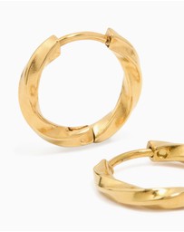 Lovisa - Waterproof Gold Plated Stainless Steel Huggie Earrings 10MM