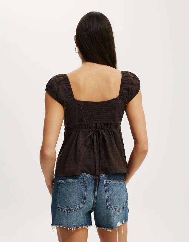 Cotton On - Tie Back Babydoll Top