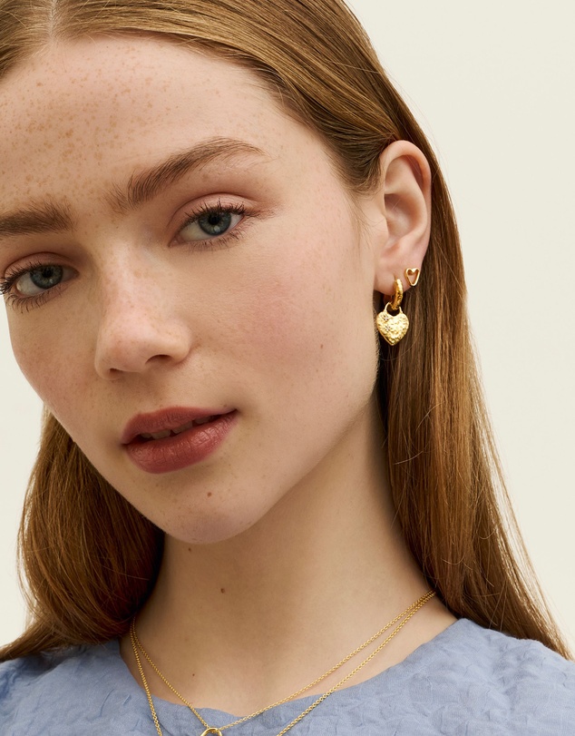 Ottoman Hands - Outline Heart Stud Earrings