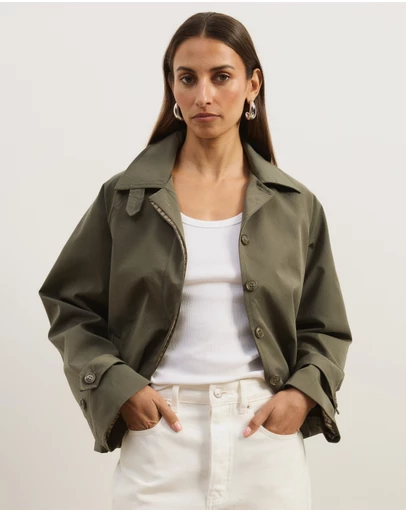 Atmos&Here - Osa Cropped Trench Coat