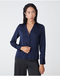 Forcast - Lila V-neck Satin Blouse