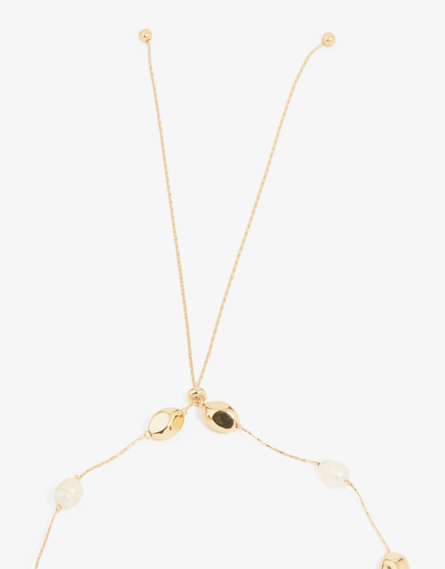 Lovisa - Gold Plated Freshwater Pearl Molten Station Adjustable Necklace