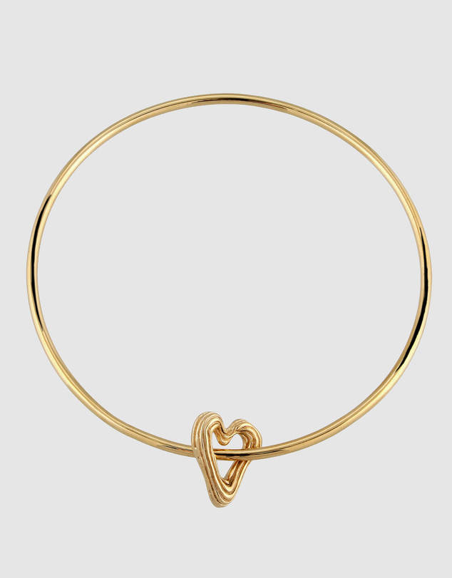 Elli Jewelry - Wavy Open Heart Bangle in Gold-Plated 925 Silver