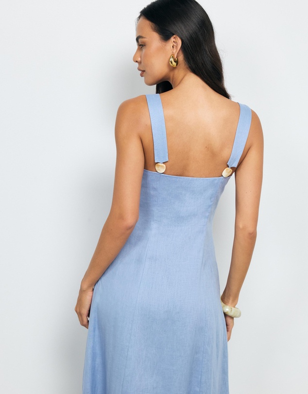AERE - Haven Linen Beaded Midi Dress
