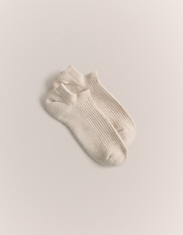 Trenery - Low Cut Rib Sock in Flax Marle