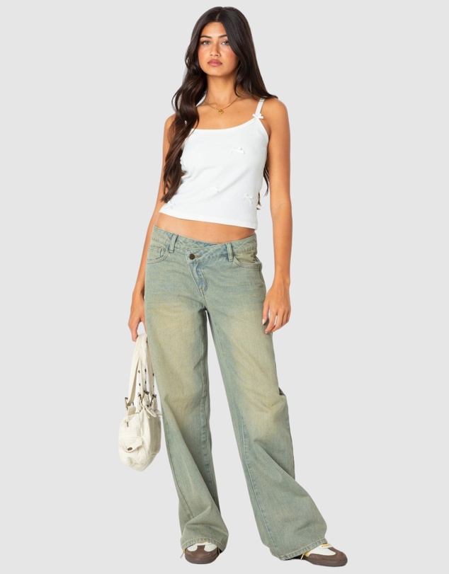 EDIKTED - Emilia ribbed bow tank top