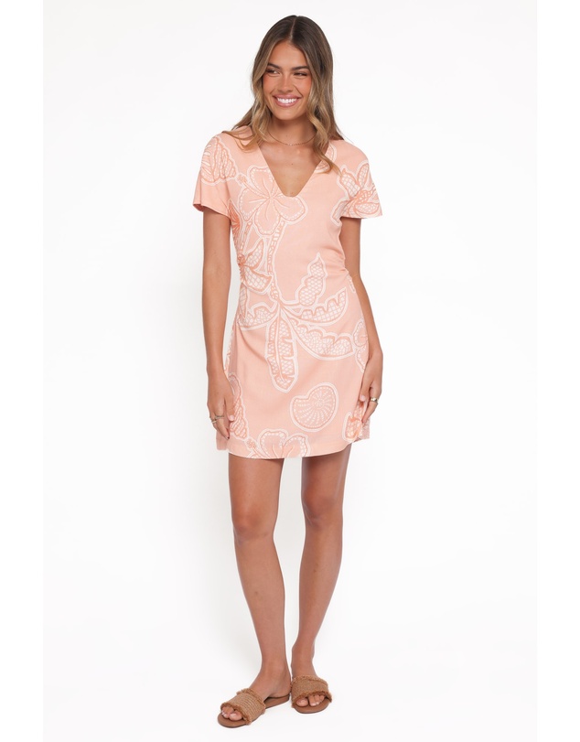 Petal & Pup - Tamika Mini Dress - Peach Floral