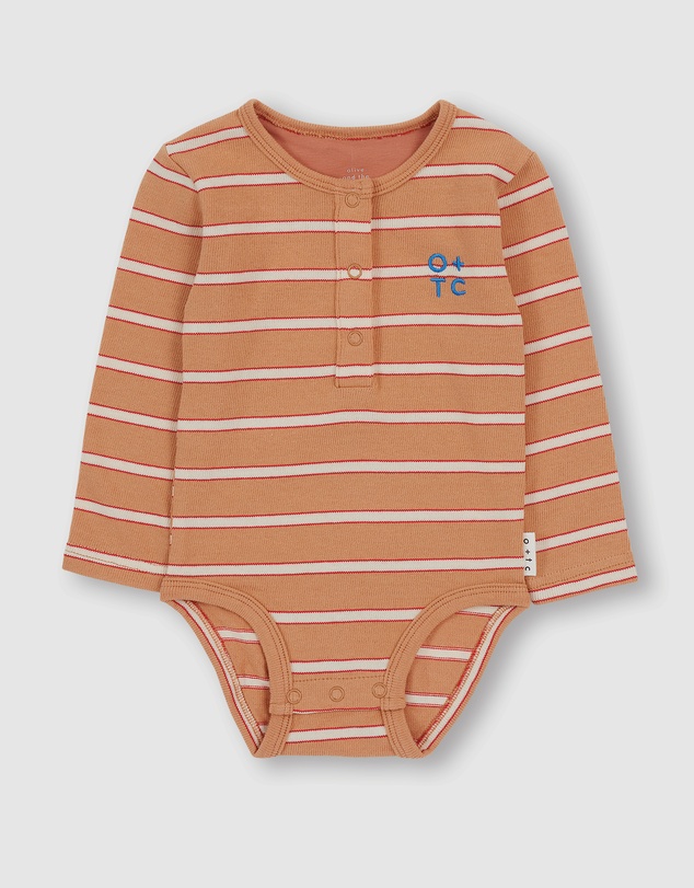 Olive & The Captain - Clay Stripe Knit LS Bodysuit
