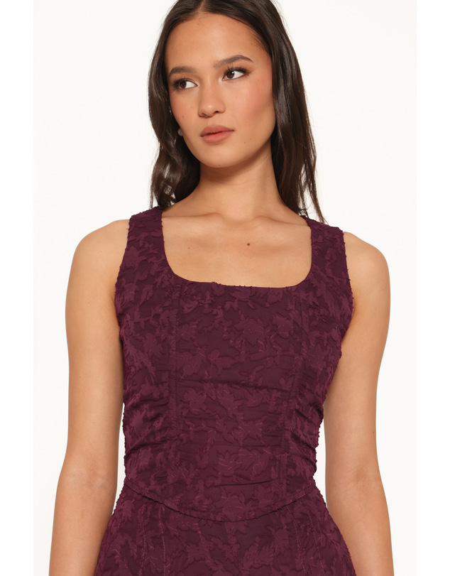 Petal & Pup - Ada Corset Top - Plum Burnout