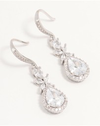 Lovisa - Silver Cubic Zirconia Halo Hook Earrings