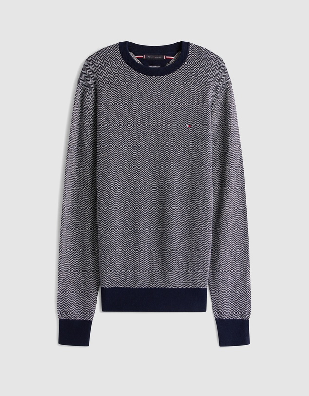 Tommy Hilfiger - Herringbone Knit Jumper With Cashmere