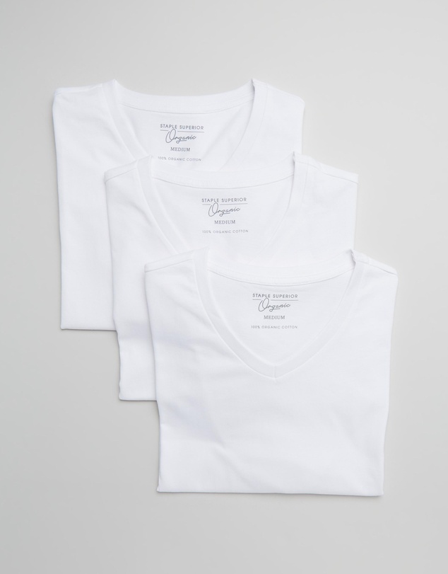 Staple Superior - 3-Pack Organic Basic V Neck Tee