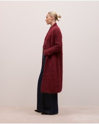 Trenery - Brushed Alpaca Button Through Cardigan in Red Mahogany
