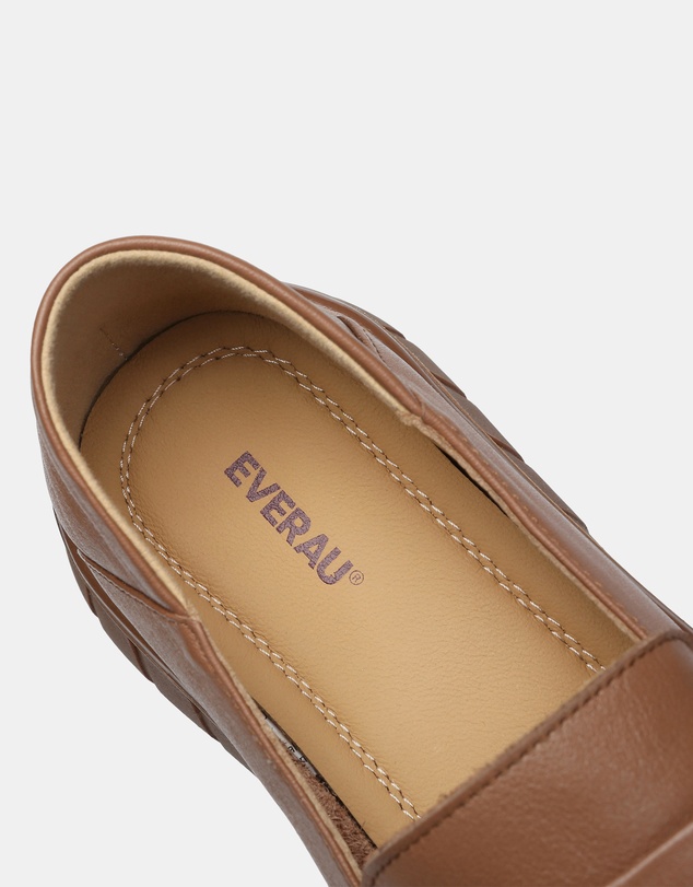 EVERAU - EverAU Ugg Pansy Cow Leather Upper Loafer Oxfords Flats