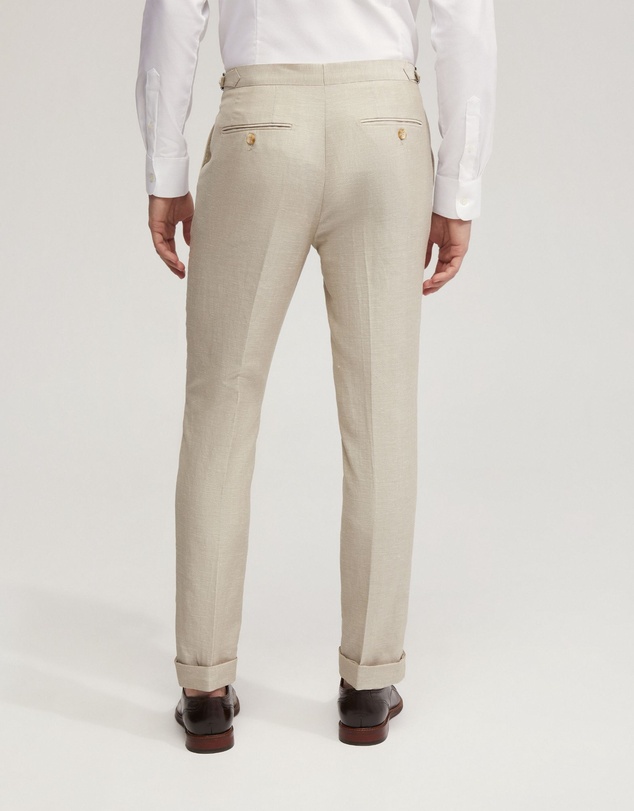 Oxford - Byron Wool Linen Cuffed Suit Trousers
