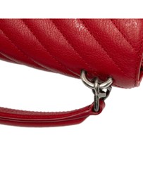 Pre-Loved by Azura Reborn - Pre-Loved Medium Quilted Chevron Sheepskin College Satchel
