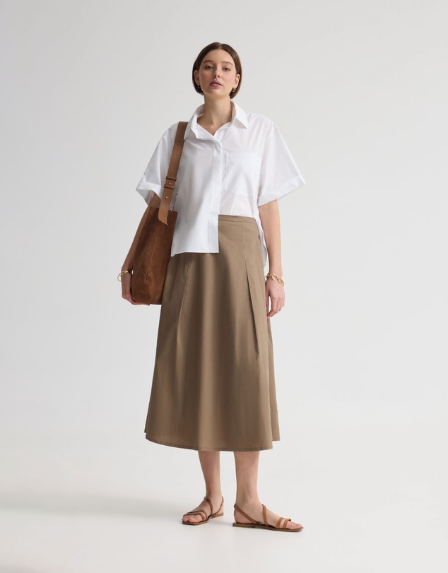 Oxford - Harlow Snap Midi Skirt