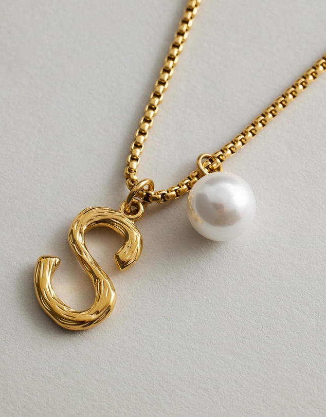 Zahar - Pearl Letter S Necklace