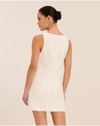 AERE - Fiora Linen Resin Trim Shift Dress