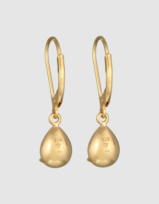 Elli Jewelry - Rose Crystal Teardrop Earrings in Gold-Plated 925 Silver