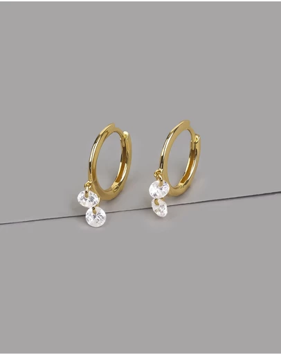 Wanderlust + Co - Glimmer Gems 14K Gold Vermeil Huggie