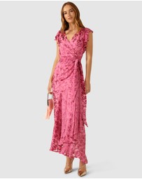SACHA DRAKE - Bella Rose Maxi Wrap Dress