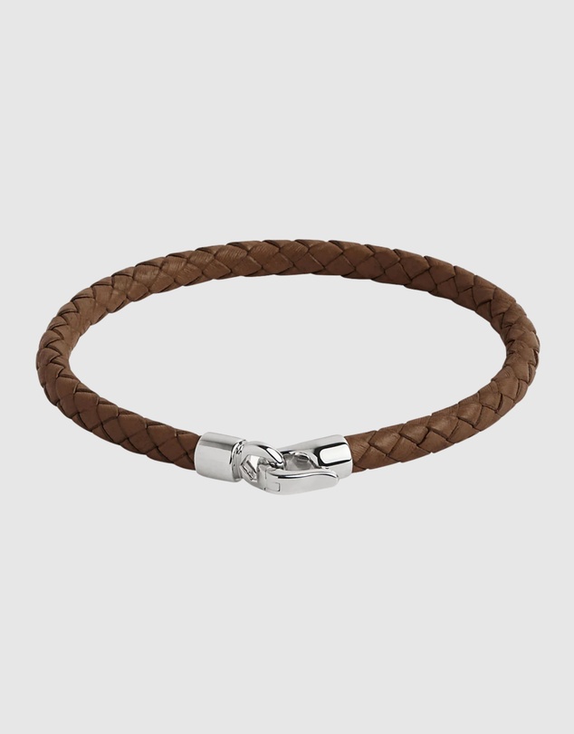 Najo - Mariner Tan Leather & Steel Bracelet (21cm)