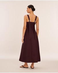 AERE - Nora Buckle Detail Linen Slip Dress