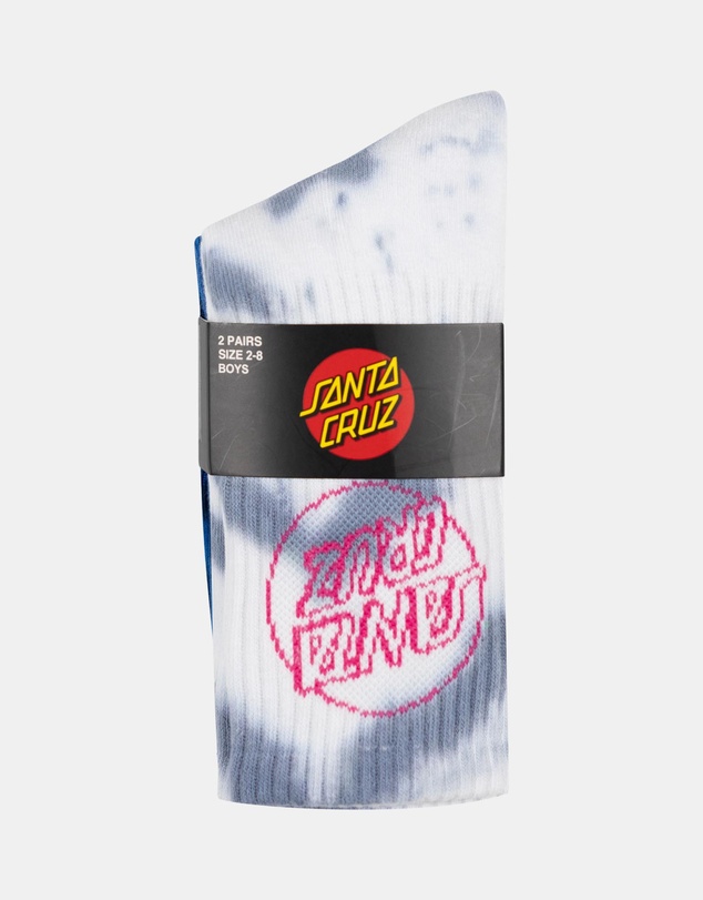 Santa Cruz - Opus Dot Drip 2 Pack Crew Socks - Teens